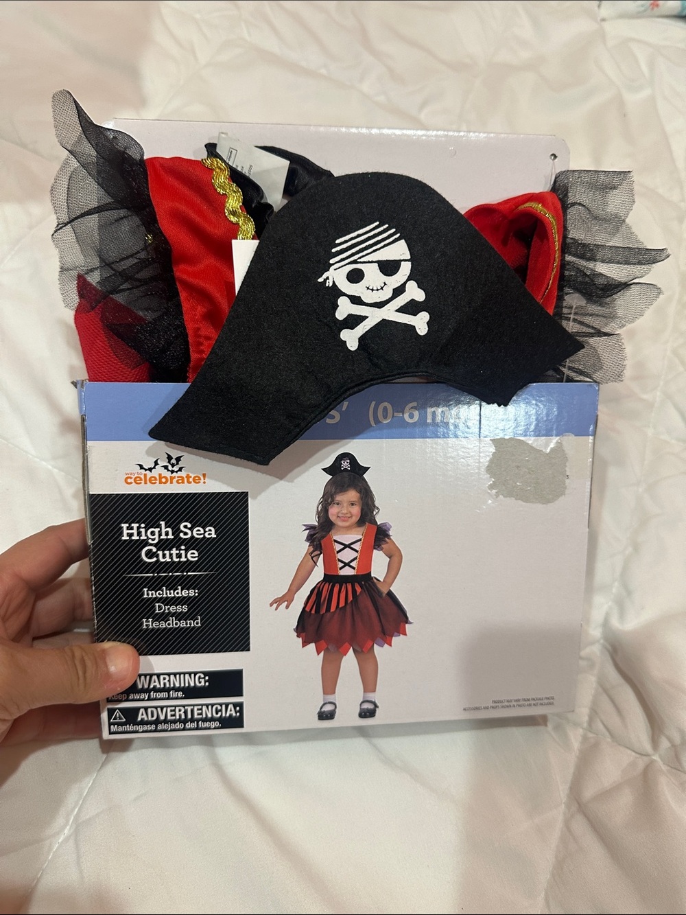 NEW High Sea Cutie Pirate Costume Dress & Headband - Black & Red size (0-6mo)